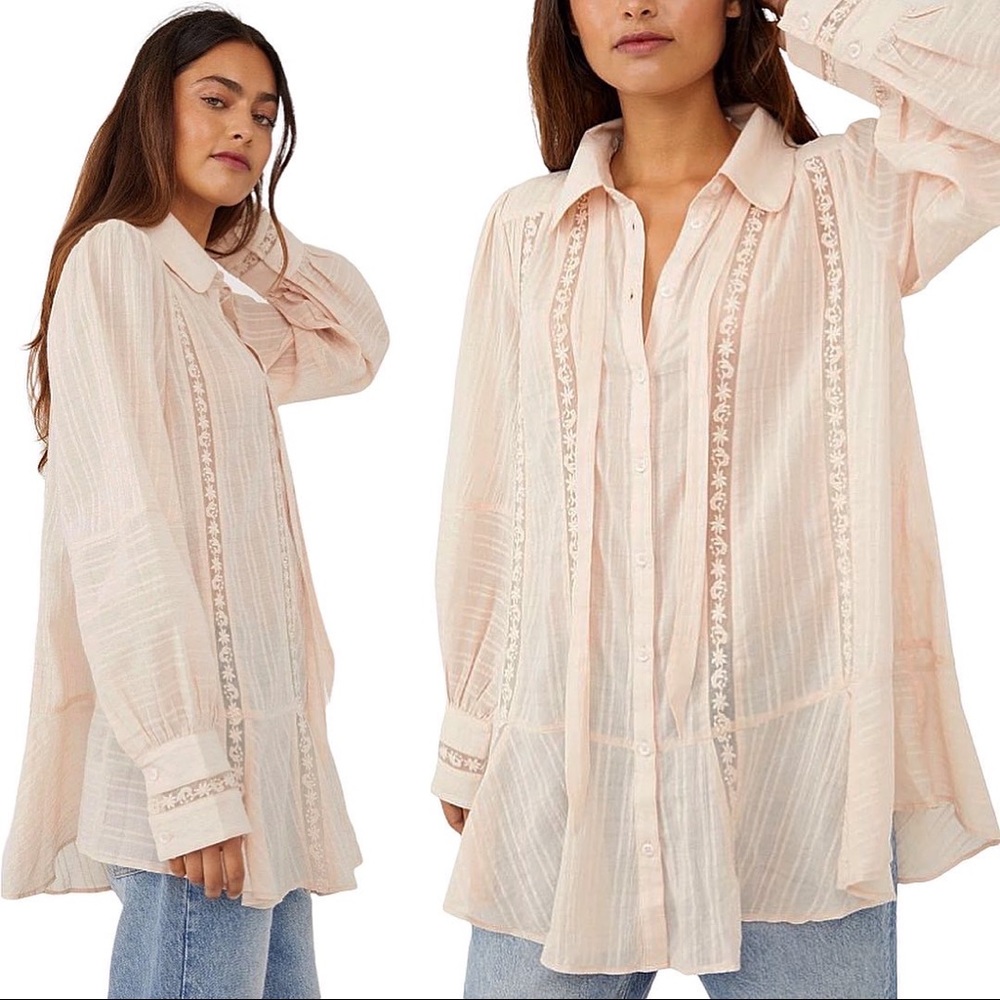FREE PEOPLE | Mikaela Embroidered Tunic Top